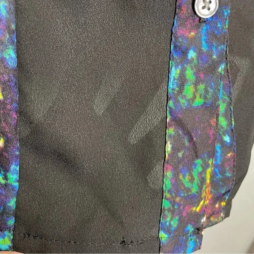 Derek Lam Abstract Art to Wear Multi Color Button Down Top - Picture 4 of 8